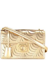 Женская золотая кожаная сумка от Salvatore Ferragamo