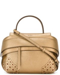 Женская золотая кожаная сумка от Tod's