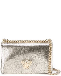 Женская золотая кожаная сумка от Versace