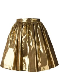 Золотая короткая юбка-солнце от MSGM