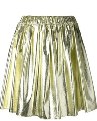 Золотая короткая юбка-солнце от MSGM