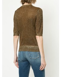 Женская золотая кофта с коротким рукавом от Veronica Beard