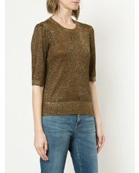 Женская золотая кофта с коротким рукавом от Veronica Beard