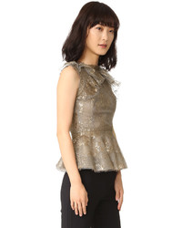 Золотая кружевная блузка от Marchesa