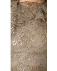 Золотая кружевная блузка от Marchesa