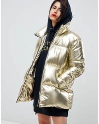 Женская золотая куртка-пуховик от Tommy Hilfiger