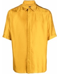Мужская золотая рубашка с коротким рукавом от Fendi