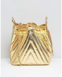 Женская золотая стеганая сумка от Asos