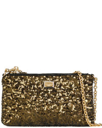 Женская золотая сумка с пайетками от Dolce & Gabbana
