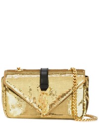 Женская золотая сумка с пайетками от Saint Laurent