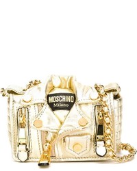 Золотая сумка через плечо от Moschino