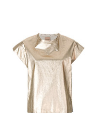 Женская золотая футболка с круглым вырезом от Nude