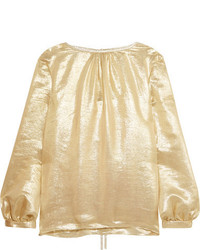 Золотая шелковая блузка от Oscar de la Renta