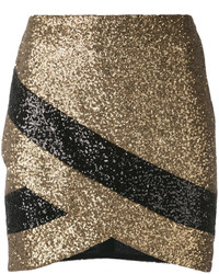 Золотая шелковая мини-юбка от Elie Saab