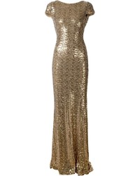 Золотое вечернее платье с пайетками от Badgley Mischka