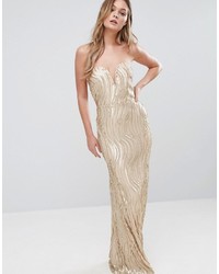 Золотое вечернее платье с пайетками от TFNC
