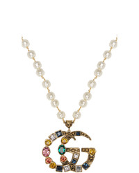 Золотое жемчужное ожерелье из бисера от Gucci