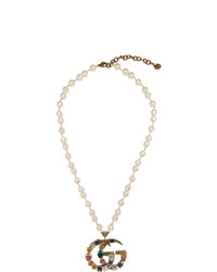 Золотое жемчужное ожерелье из бисера от Gucci