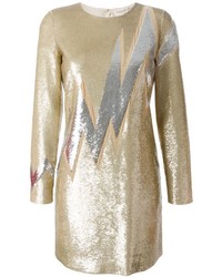 Золотое платье прямого кроя с пайетками от Emilio Pucci
