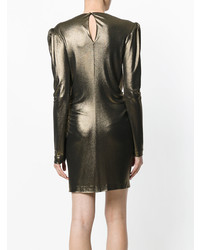 Золотое платье прямого кроя от Saint Laurent