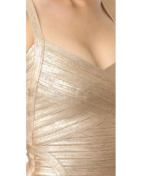 Золотое платье от Herve Leger
