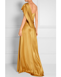 Золотое шелковое вечернее платье от Cushnie et Ochs