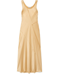 Золотое шелковое платье-миди от Vince