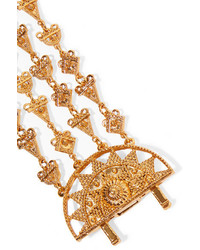 Золотой браслет с геометрическим рисунком от Oscar de la Renta