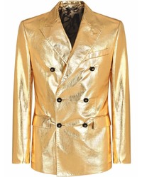 Мужской золотой двубортный пиджак от Dolce & Gabbana