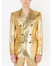 Мужской золотой двубортный пиджак от Dolce & Gabbana