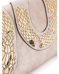 Золотой кожаный клатч со змеиным рисунком от RED Valentino