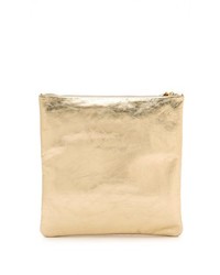 Золотой кожаный клатч от Clare Vivier