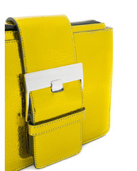 Золотой кожаный клатч от Sergio Rossi