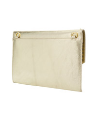 Золотой кожаный клатч от Marc Ellis