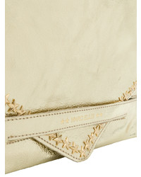 Золотой кожаный клатч от Marc Ellis