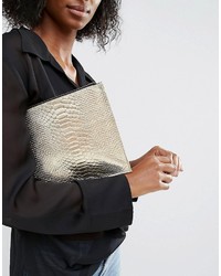 Золотой кожаный клатч от Asos