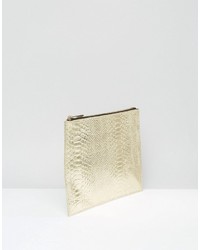 Золотой кожаный клатч от Asos