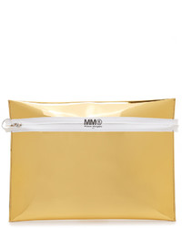 Золотой кожаный клатч от Maison Margiela