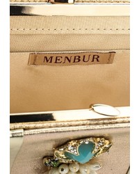 Золотой кожаный клатч от Menbur