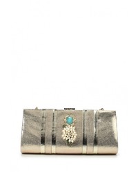 Золотой кожаный клатч от Menbur