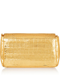 Золотой кожаный клатч от Nancy Gonzalez
