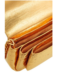 Золотой кожаный клатч от Nancy Gonzalez