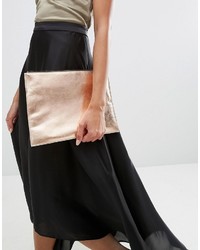 Золотой кожаный клатч от Asos