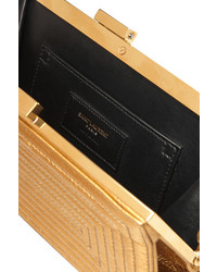 Золотой кожаный клатч от Saint Laurent