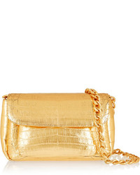 Золотой кожаный клатч от Nancy Gonzalez