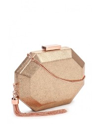 Золотой кожаный клатч от Olga Berg