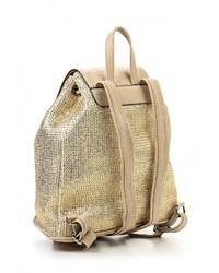 Женский золотой кожаный рюкзак от Chantal