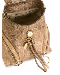 Женский золотой кожаный рюкзак от See by Chloe