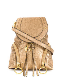 Женский золотой кожаный рюкзак от See by Chloe