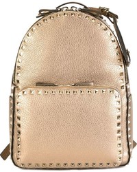 Женский золотой кожаный рюкзак от Valentino Garavani